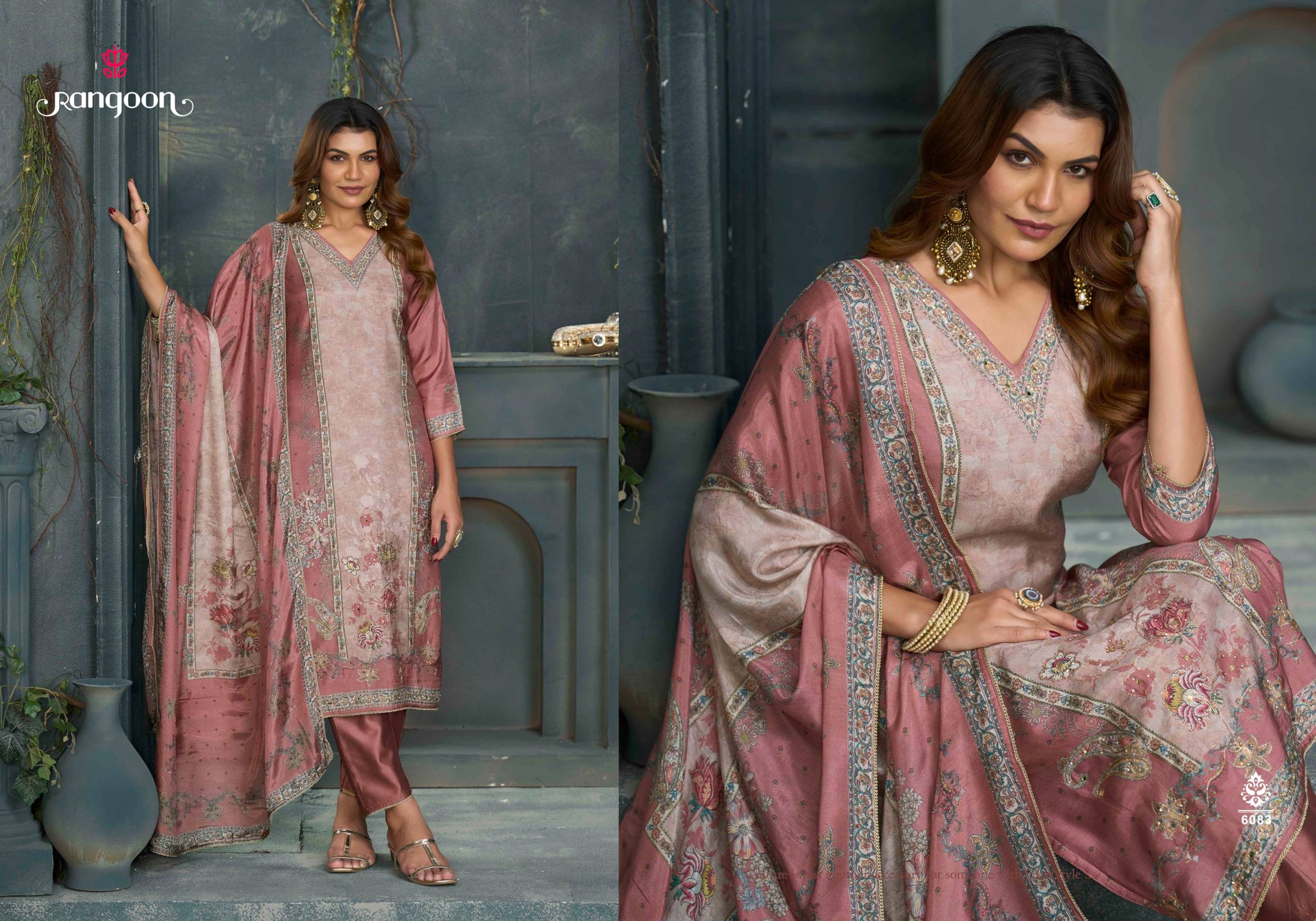 MADHAVI BY Rangoon 10831 to 10834 series Stylish Fancy stitched dresses pure muslin At Wholesale Price